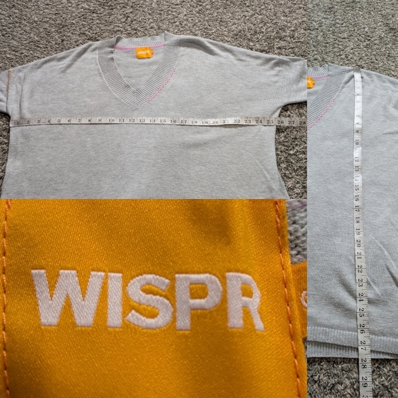 Wispr Grey Pink Orange Embroidered Evil Eye Oversized Sweater S - Picture 8 of 8